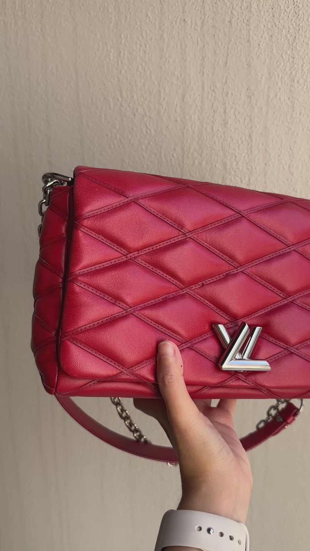 Louis Vuitton Red Malletage Twist GO-14 MM Shoulder Bag