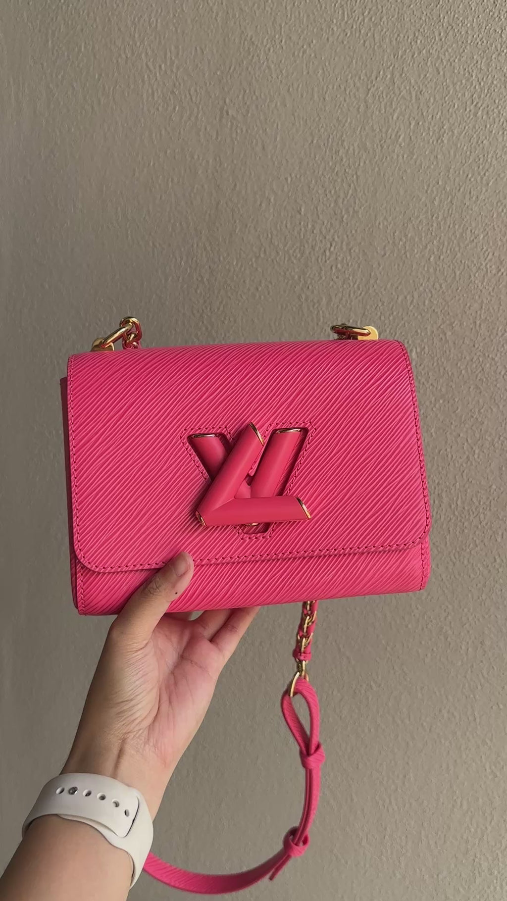 Louis Vuitton Microchipped Epi PM Pink Dragonfruit Twist Shoulder Bag