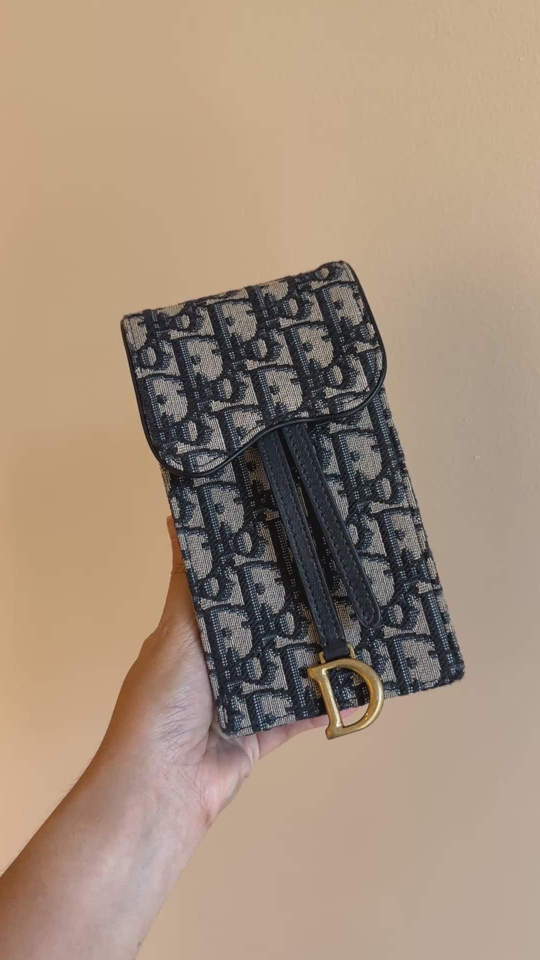 Dior Saddle Phone Pouch Dior Oblique Jacquard Blue | Kelly's